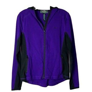 Lauren Ralph Lauren Active Petite Purple & Black Zip-Up Hoodie Jacket PM